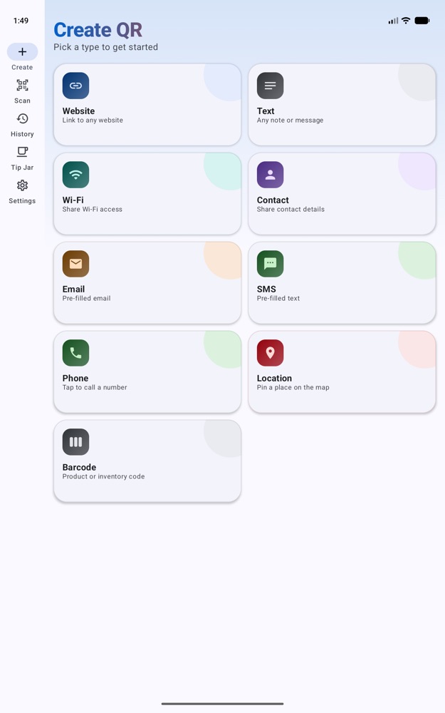 QR Works on an Android tablet
