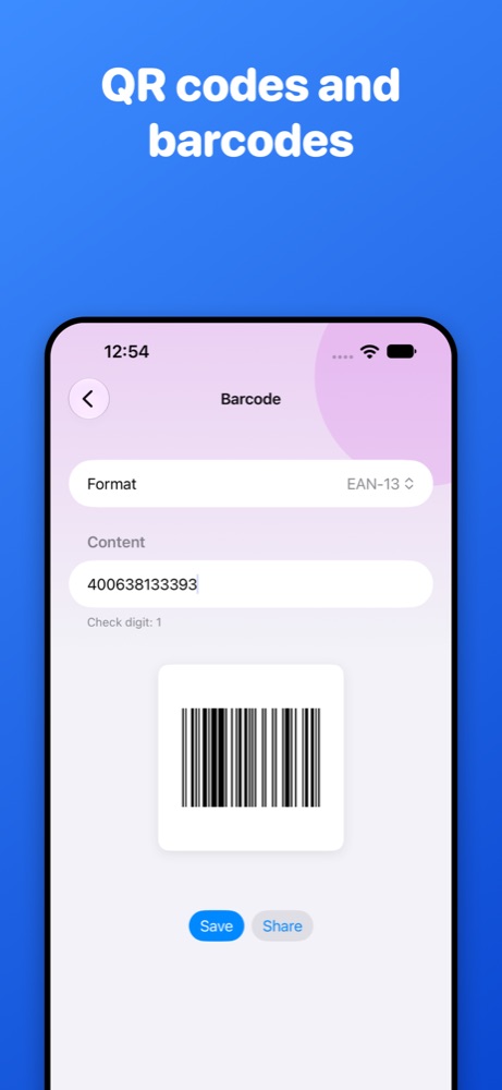 Creating a barcode with a live preview