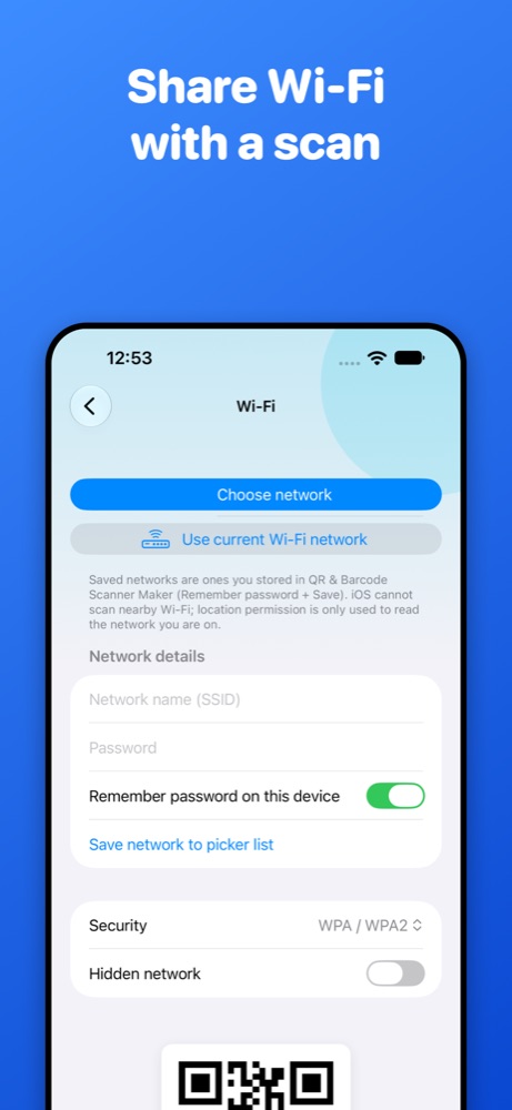 Creating a Wi-Fi QR code