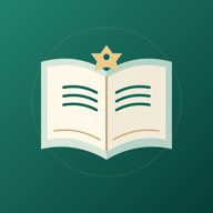 Quran Scroll app icon, an open book on a green background