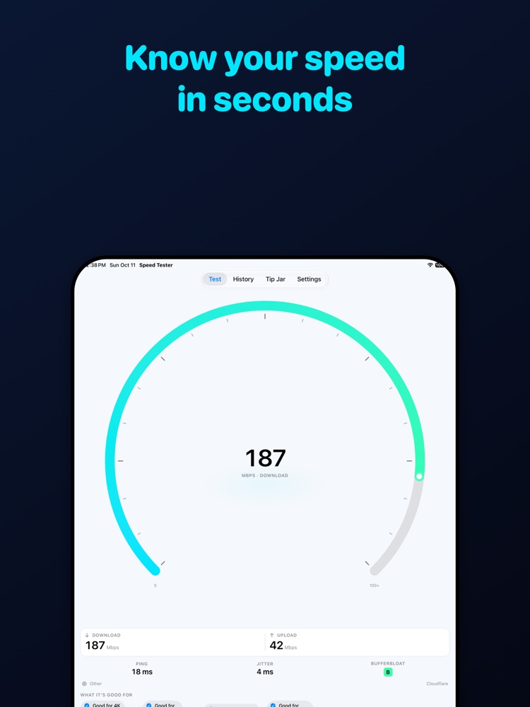 Speed Test on iPad