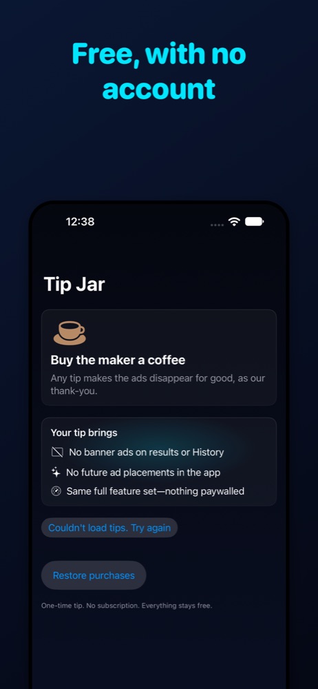 Tip Jar with four tip options