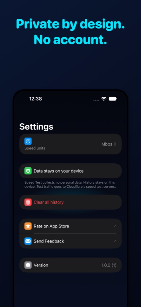Settings screen